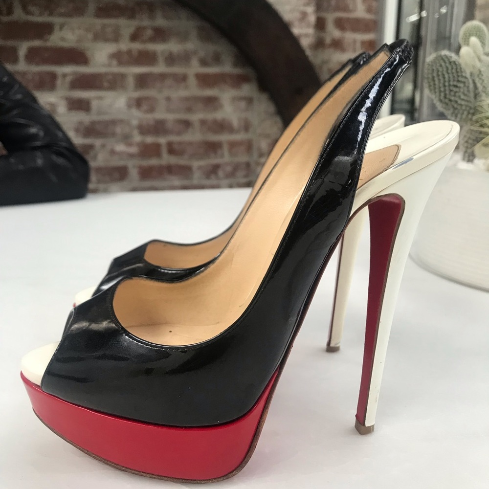 Louboutin color block patent heel